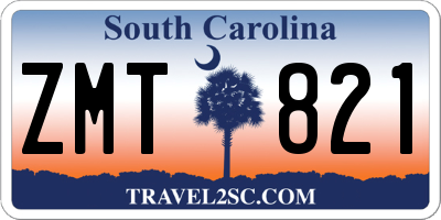 SC license plate ZMT821