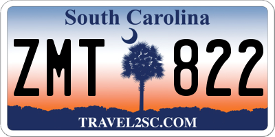 SC license plate ZMT822
