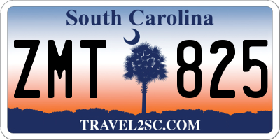 SC license plate ZMT825