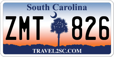 SC license plate ZMT826