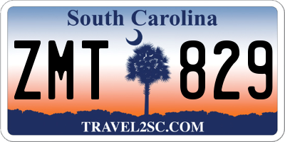 SC license plate ZMT829