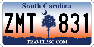 SC license plate ZMT831