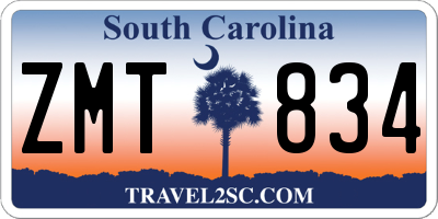 SC license plate ZMT834