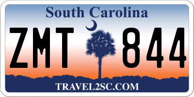 SC license plate ZMT844
