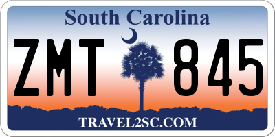 SC license plate ZMT845