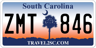 SC license plate ZMT846