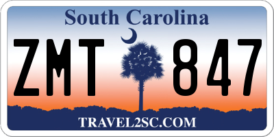 SC license plate ZMT847