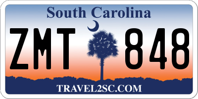 SC license plate ZMT848