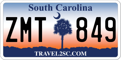 SC license plate ZMT849