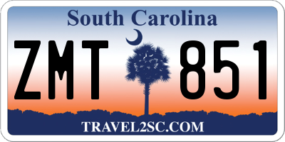 SC license plate ZMT851