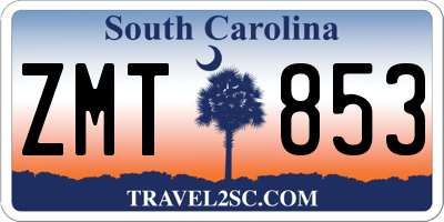 SC license plate ZMT853