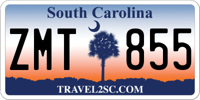 SC license plate ZMT855