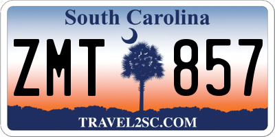 SC license plate ZMT857
