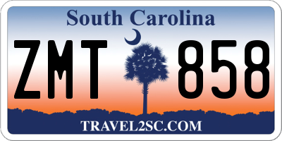 SC license plate ZMT858