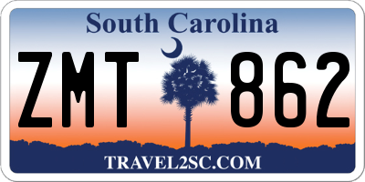 SC license plate ZMT862