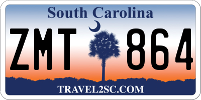 SC license plate ZMT864