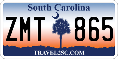 SC license plate ZMT865