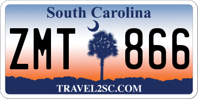SC license plate ZMT866