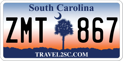 SC license plate ZMT867