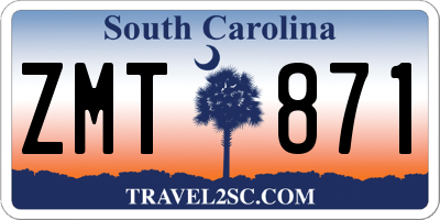 SC license plate ZMT871