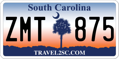SC license plate ZMT875