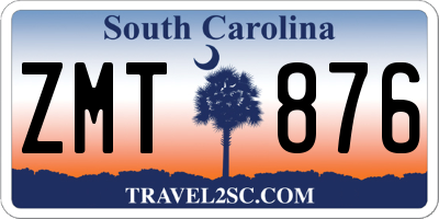 SC license plate ZMT876