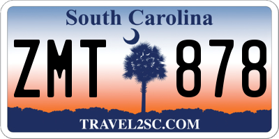SC license plate ZMT878