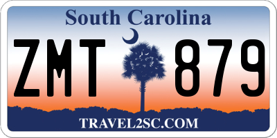 SC license plate ZMT879