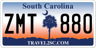 SC license plate ZMT880
