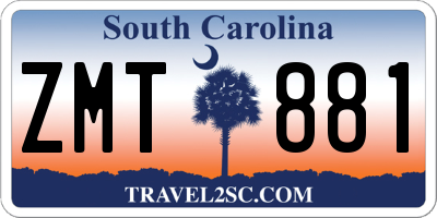 SC license plate ZMT881