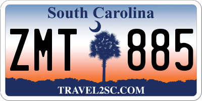 SC license plate ZMT885