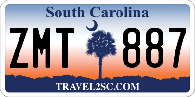 SC license plate ZMT887