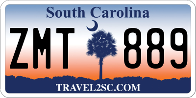 SC license plate ZMT889