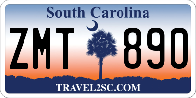 SC license plate ZMT890
