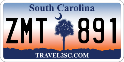 SC license plate ZMT891