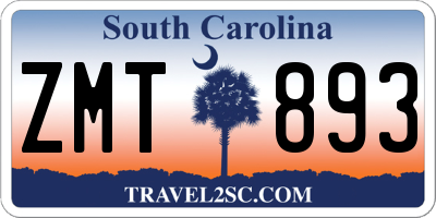 SC license plate ZMT893