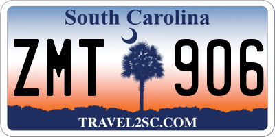 SC license plate ZMT906