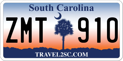 SC license plate ZMT910
