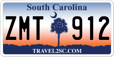SC license plate ZMT912