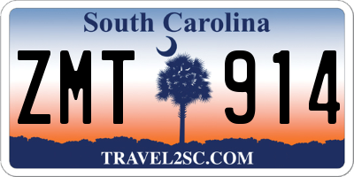 SC license plate ZMT914