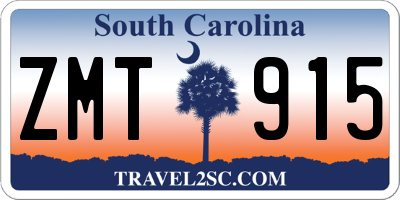 SC license plate ZMT915