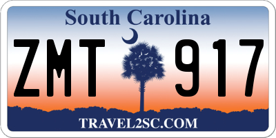 SC license plate ZMT917