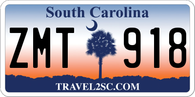 SC license plate ZMT918