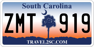SC license plate ZMT919