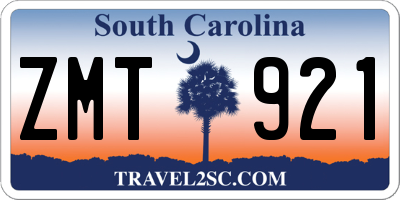 SC license plate ZMT921