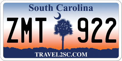 SC license plate ZMT922