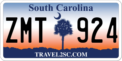 SC license plate ZMT924