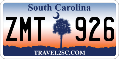SC license plate ZMT926