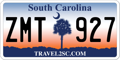 SC license plate ZMT927