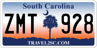 SC license plate ZMT928